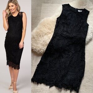 Label by 5 Twelve Black Embroidered Lace Guipure Shift Sheath Dress 6